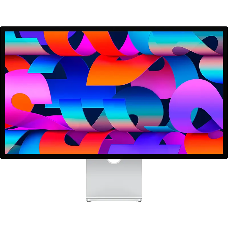 Representative Apple Studio Display; glass and stand configuration as listed.