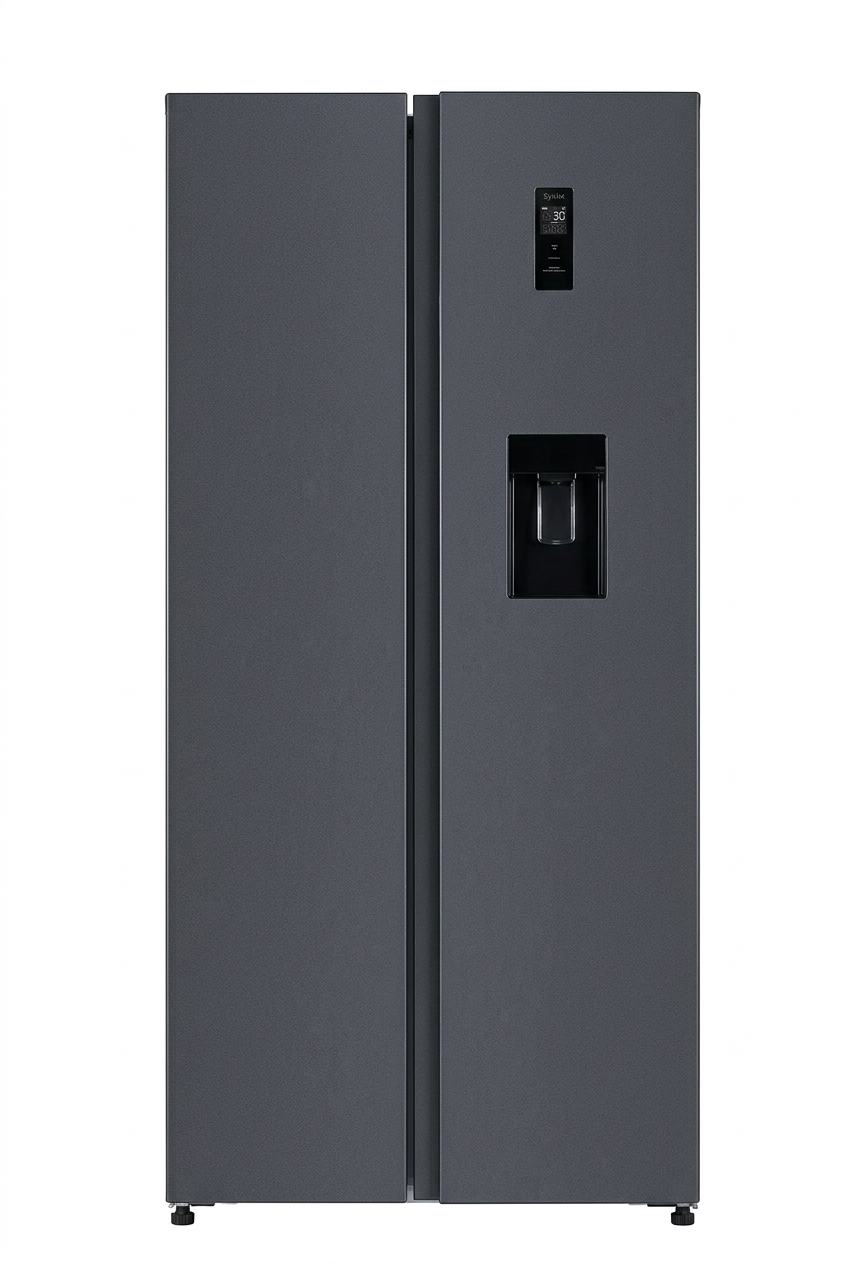 Syinix 460 Litres Side By Side Refrigerator with Dispenser - Front View