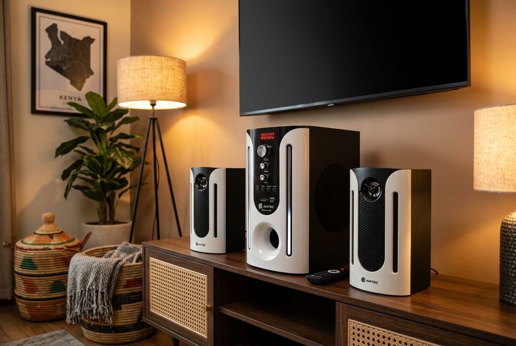 Amtec AM-608 2.1CH Hi-Fi Multimedia Speaker System - Living Room Lifestyle Setup