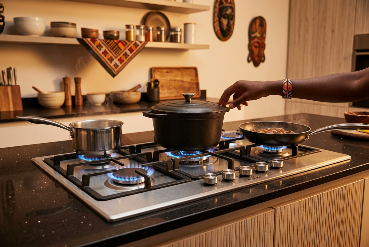 Hisense 86cm Built-In Gas Hob - Installed in Modern Kitchen Lifestyle