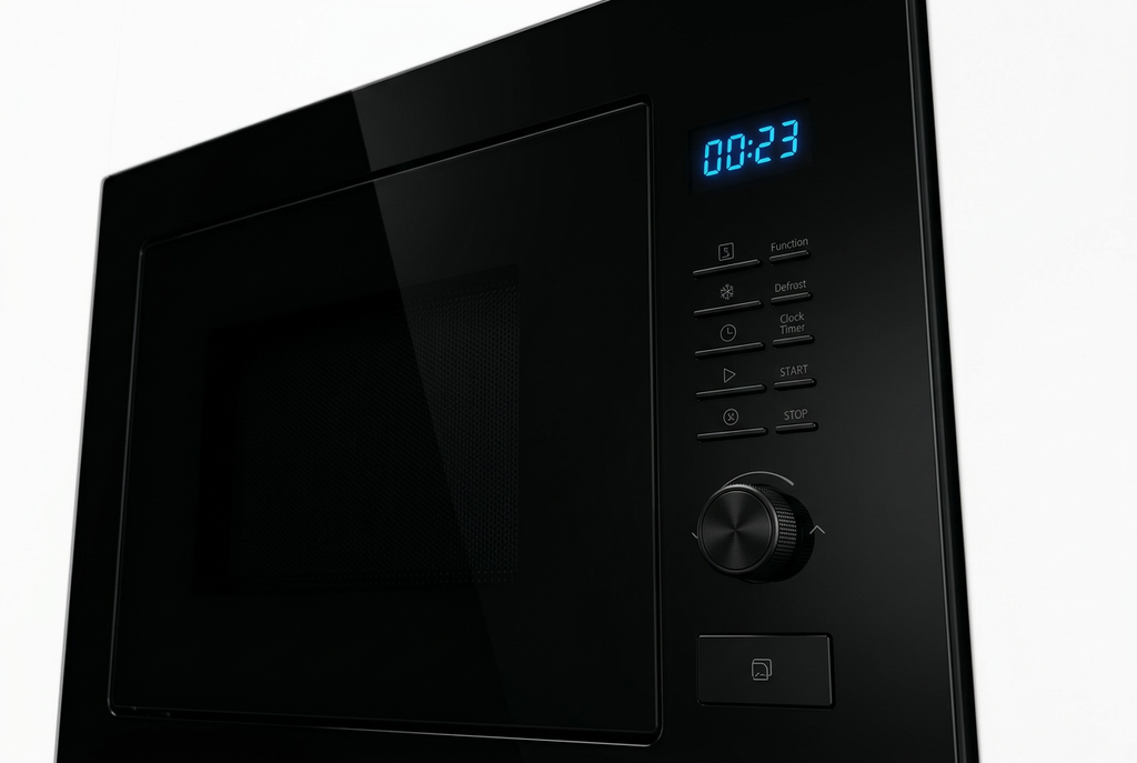 Hisense 25 Litres Built-In Microwave Oven Black - LED Display and Rotary Controls Close-up