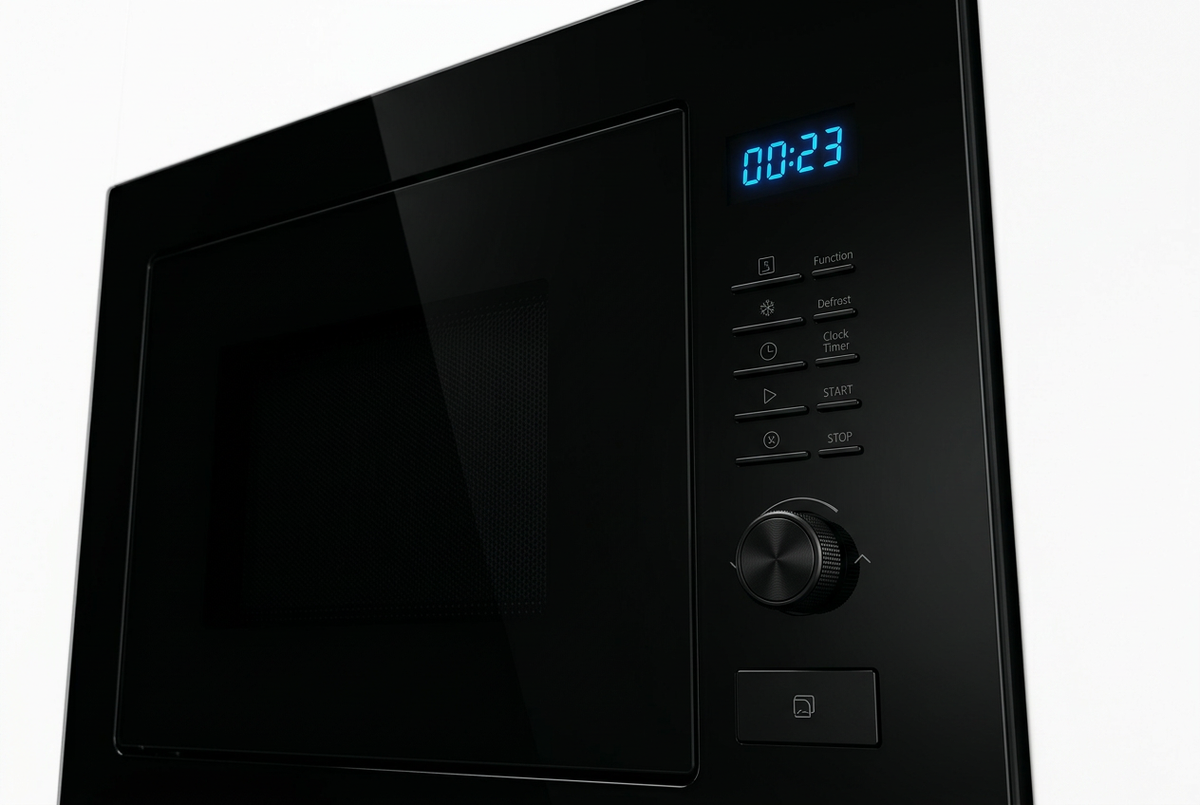 Hisense 25 Litres Built-In Microwave Oven Black - LED Display and Rotary Controls Close-up