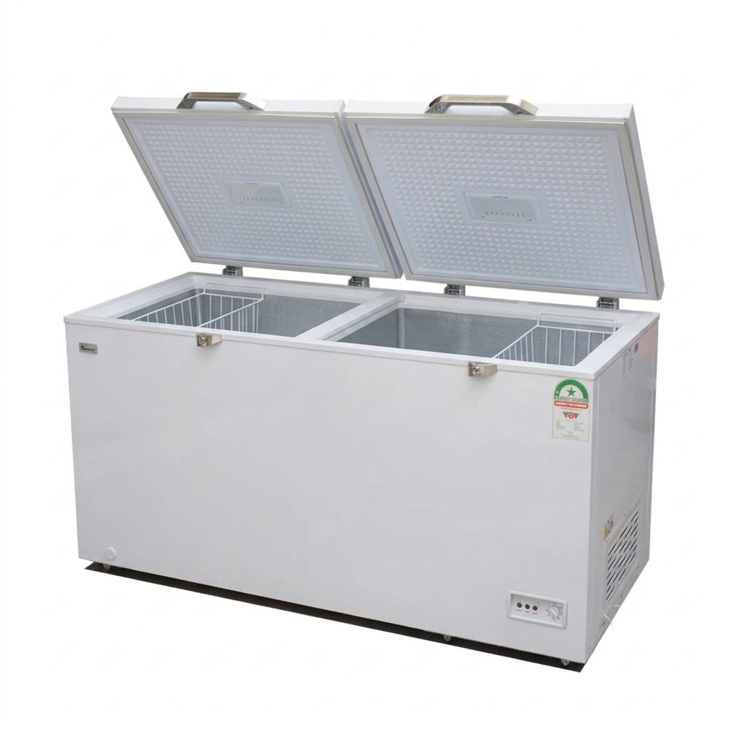 Ramtons 431L Chest Freezer - Both Lids Open