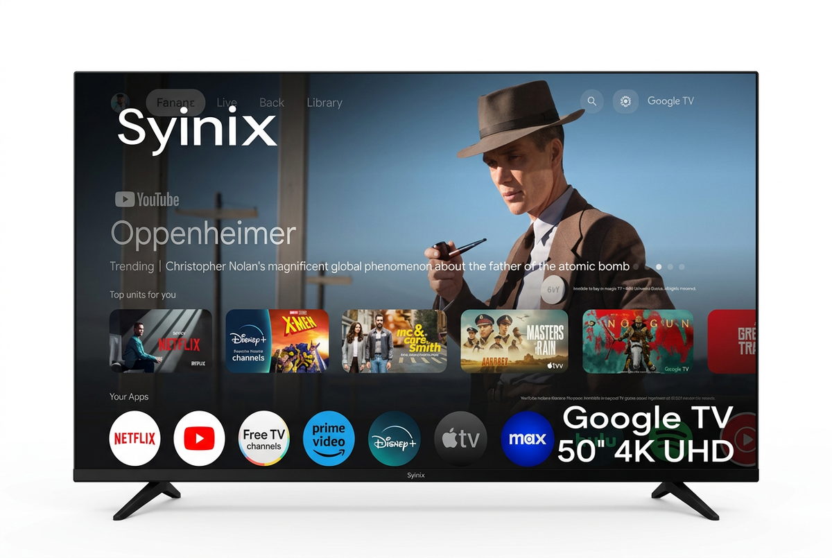 Syinix 50 Inch Google TV 4K UHD - Front View