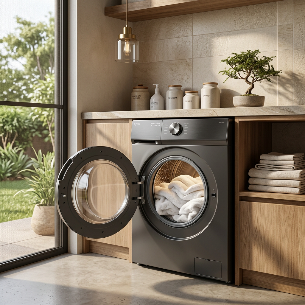 Syinix 10/7kg Washer Dryer - Lifestyle Laundry Room
