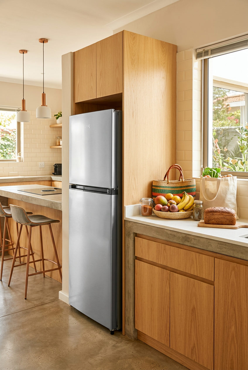 GNIX FR-227NF 197L No-Frost Double Door Refrigerator - Kitchen Lifestyle