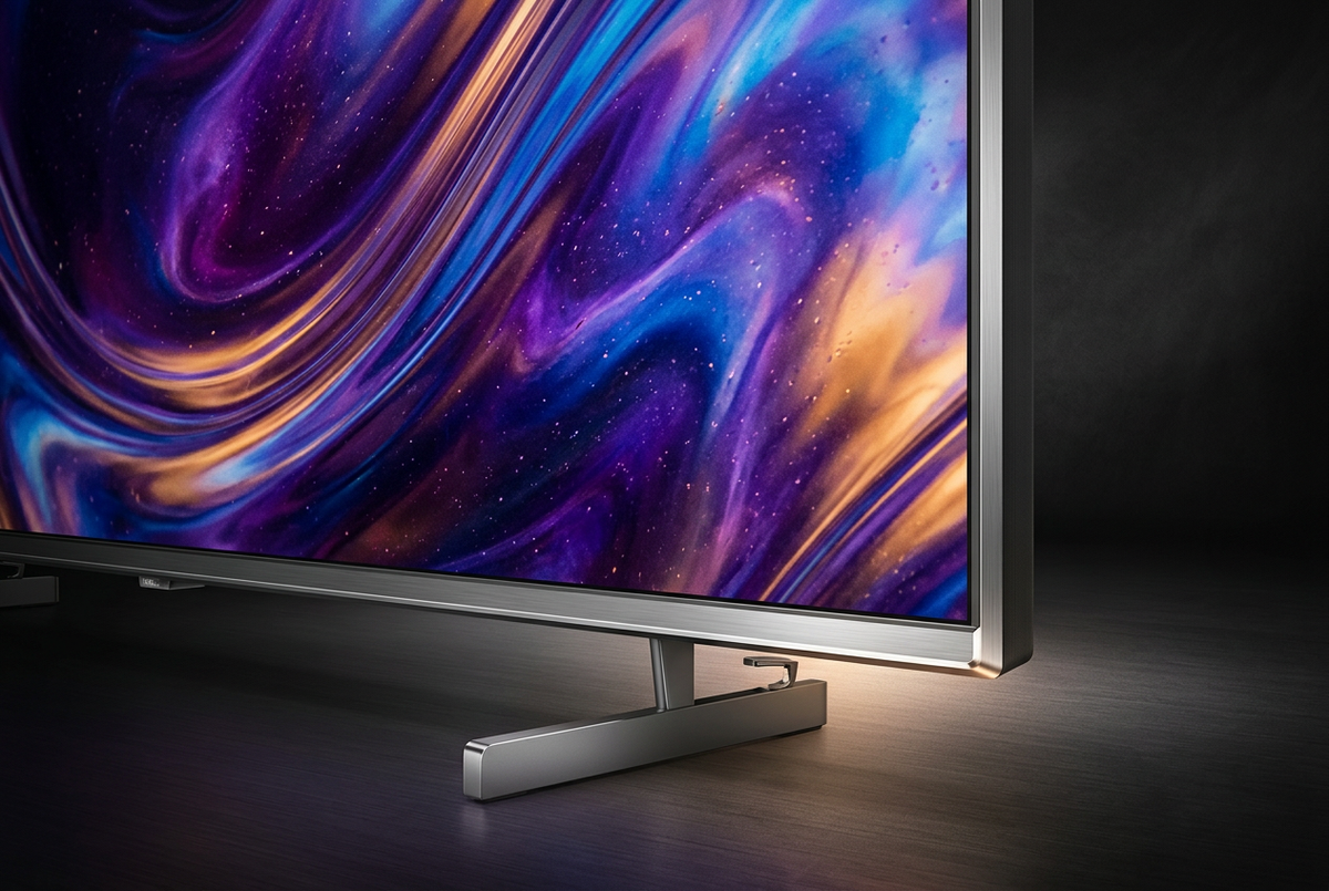 Hisense 50 Inch QLED 4K Smart TV - Vivid Screen and Slim Bezel Close-up Detail