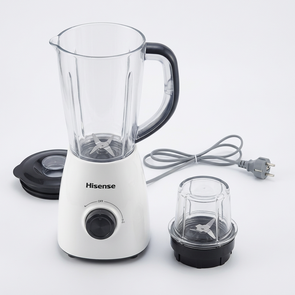 AI-edited Hisense blender with lid removed, switched off and unplugged