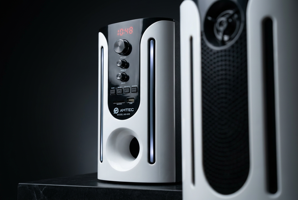 Amtec AM-608 2.1CH Hi-Fi Multimedia Speaker System - Subwoofer Close-up Detail