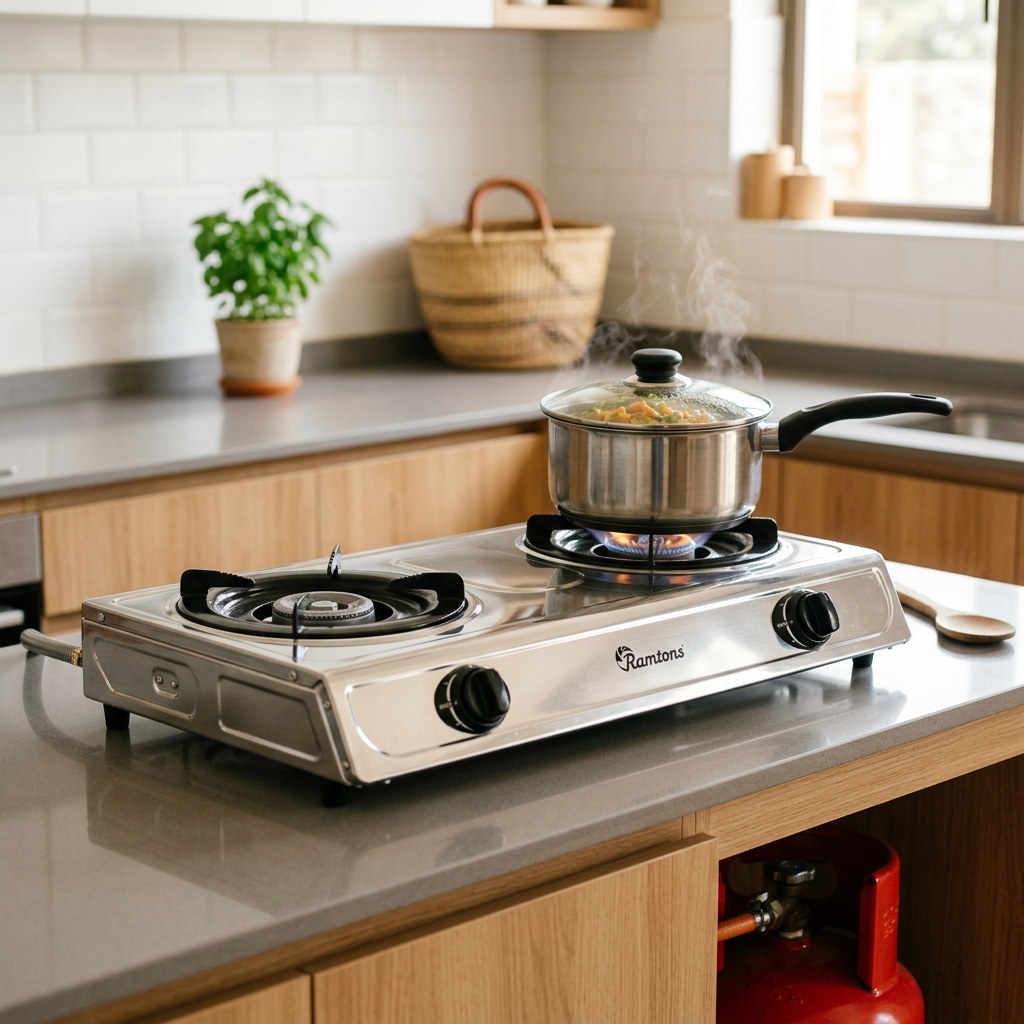 Ramtons RG/538 Double Burner Gas Cooker - Kitchen Lifestyle