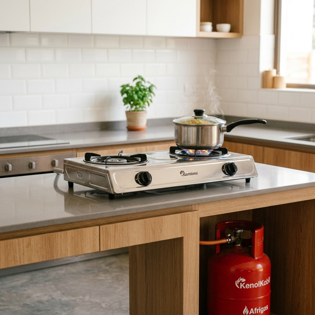 Ramtons RG/501 Double Burner Gas Cooker - Kitchen Lifestyle