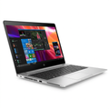 Silver HP laptop at a three-quarter angle on a white background.