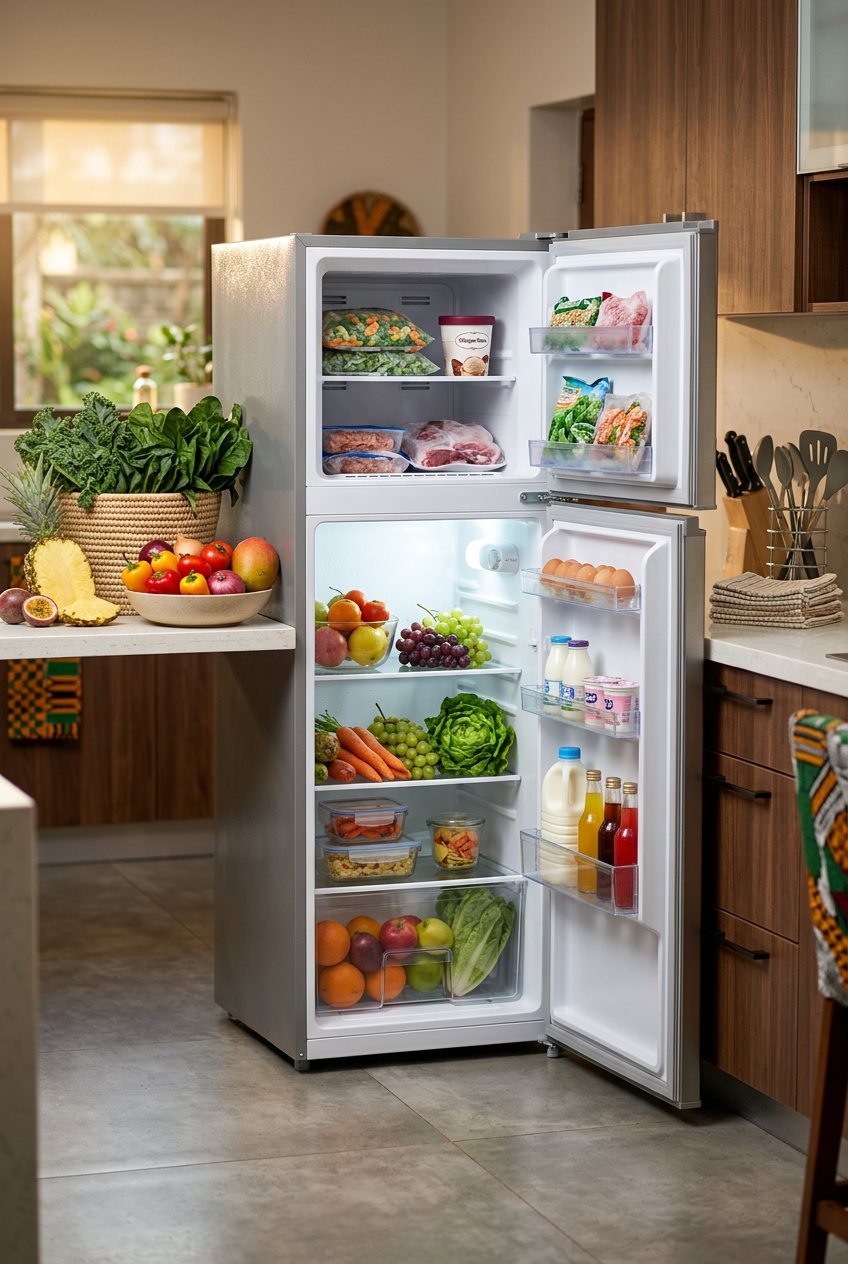 GNIX FR-155DF 128L Double Door Top-Freezer Refrigerator - Kitchen Lifestyle