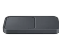Dark rectangular wireless charging pad with two charging areas
