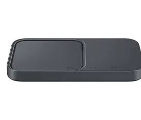 Dark rectangular wireless charging pad with two charging areas
