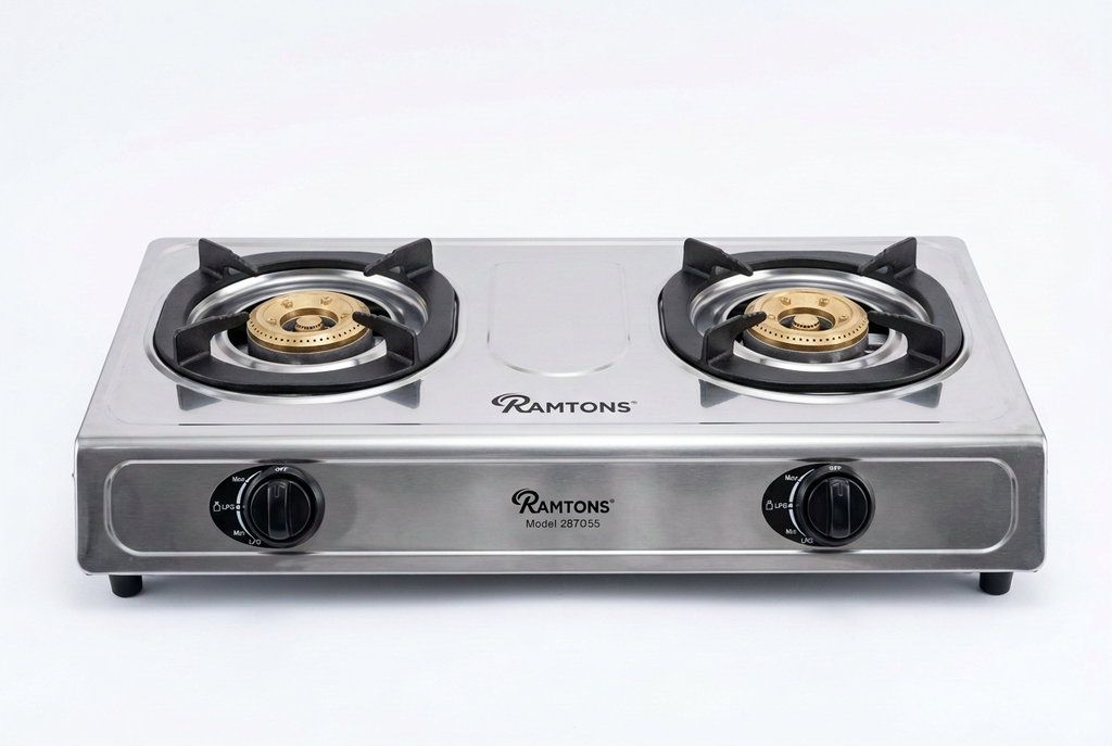 Ramtons RG/516 Double Burner Gas Cooker - Front View