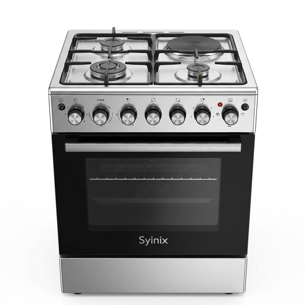 Syinix Q60GC3 60x60 Standing Cooker - Front View
