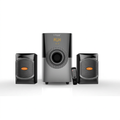 AI-edited Vitron V401 speaker set and remote on white background.