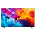 AI-edited TCL 65T6D TV-only front view on white, two tabletop feet and illustrative colourful screen.