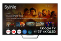 Syinix 75 Inch QLED 4K Google TV - Front View with Google TV Interface