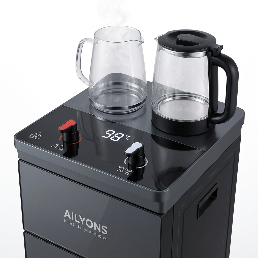 Ailyons Hot & Normal Bottom Load Water Dispenser - Top Panel Close-up