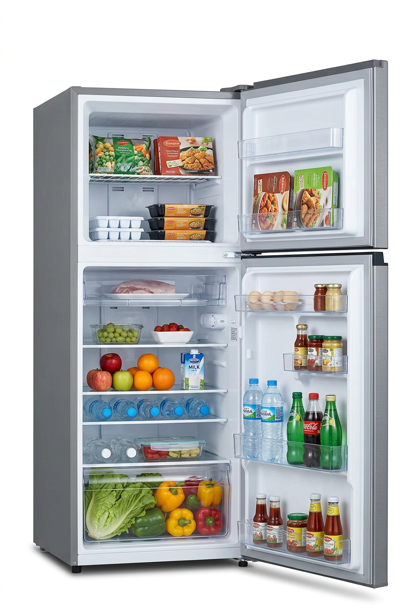 GNIX FR-227NF 197L No-Frost Double Door Refrigerator - Interior View