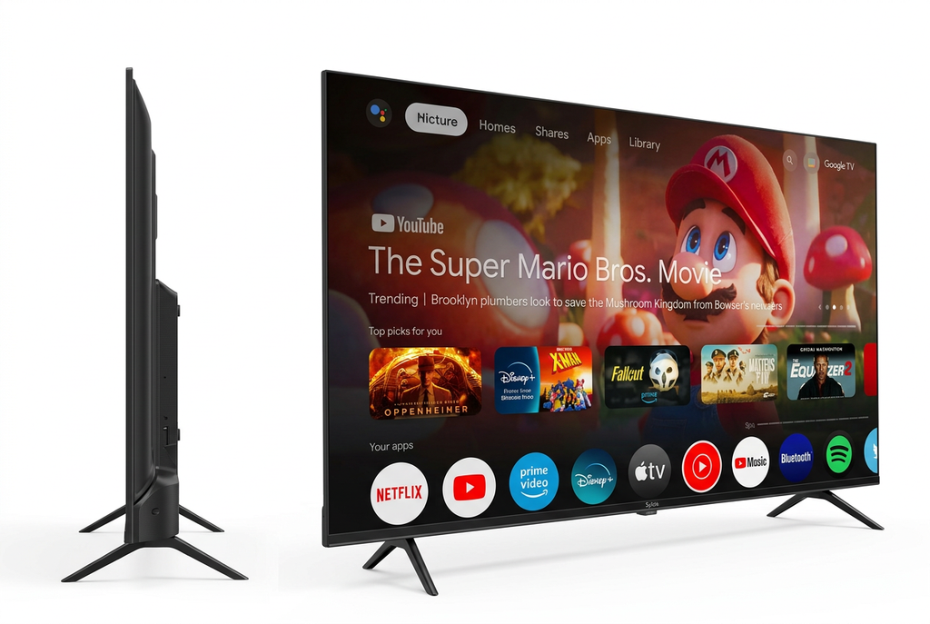 Syinix 55 Inch Google QLED 4K Smart TV - Side Profile