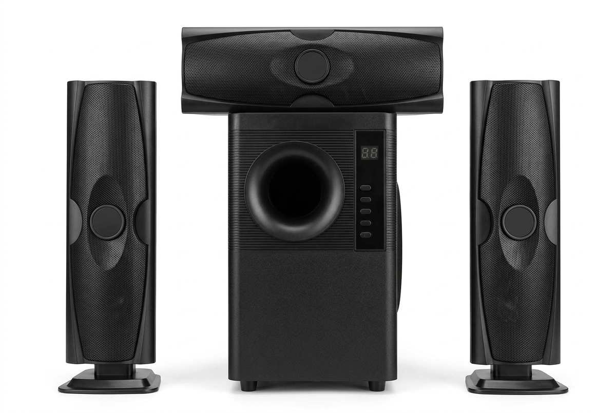 Vitron V635 3.1CH Multimedia Sound Speaker System 10000W - Full System Front View