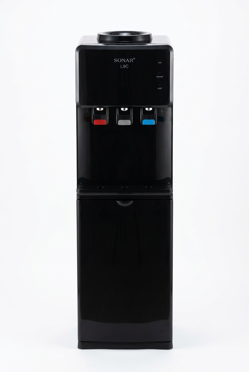 SONAR L9C Hot Normal Cold Water Dispenser - Black Front View