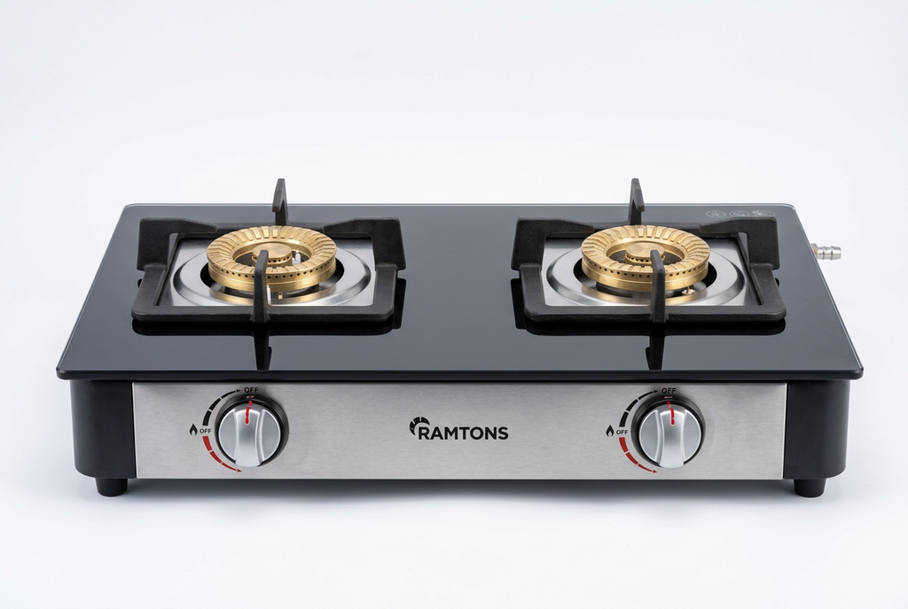Ramtons RG/514 Double Burner Gas Cooker - Front View