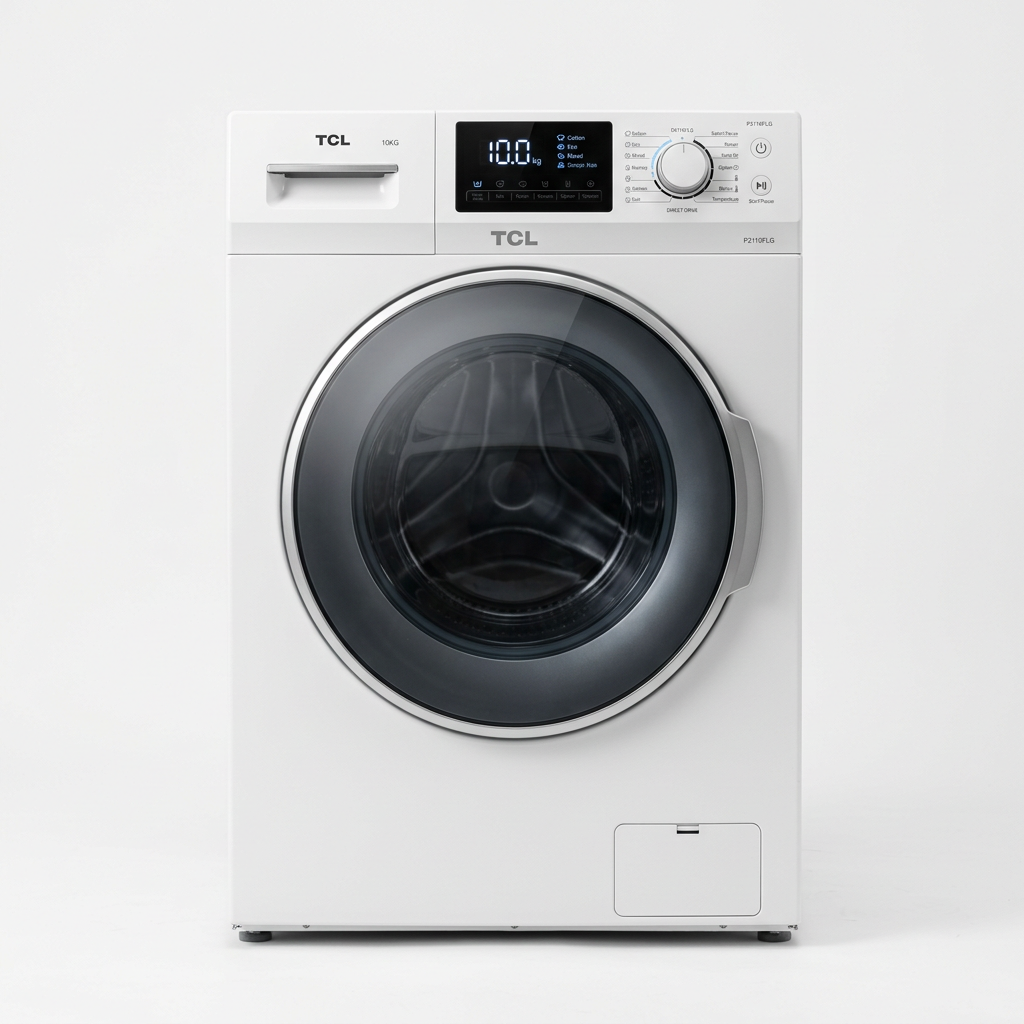 Representative product image for TCL P2110FLG 10KG Front Load Washing Machine, Superior Laundry Care, Advanced Washing Technology With Smart Inverter Motor.