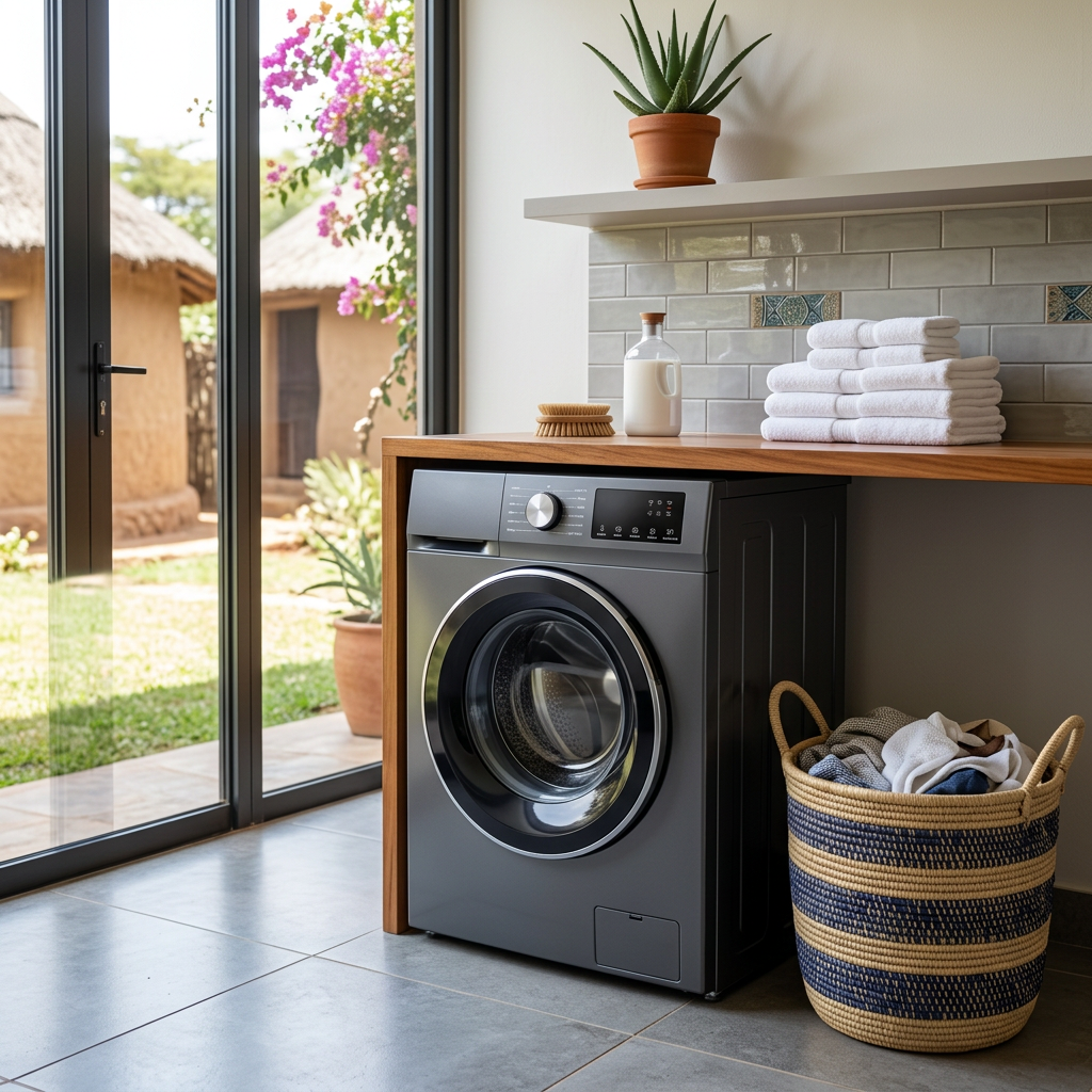 TCL P2110FLG 10kg Front Load Washing Machine - Lifestyle Laundry Room