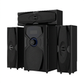 AI-edited Vitron V636 four-piece speaker system on white with display off.
