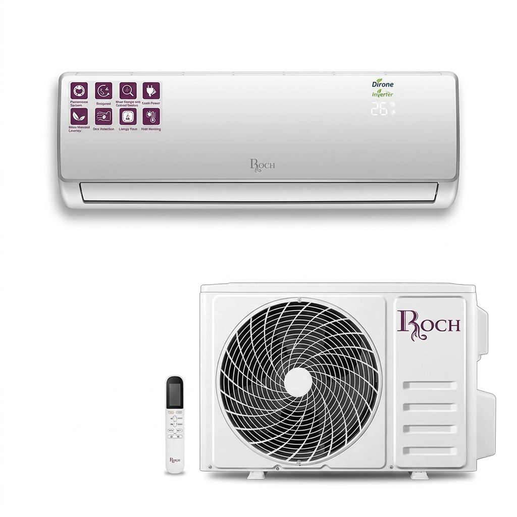 AI-edited reference-based ROCH 18000 BTU inverter split air conditioner normal view