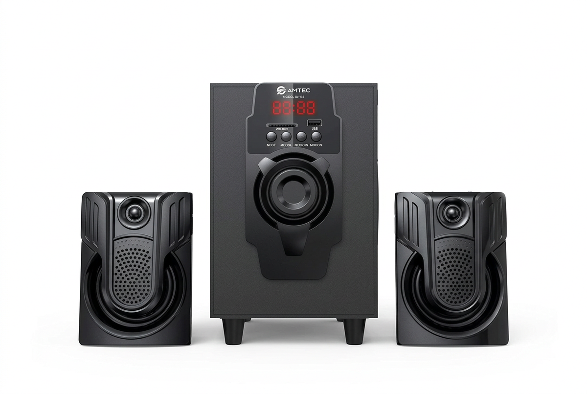 Amtec AM-808 2.1CH Multimedia Speaker System - Full System Front View