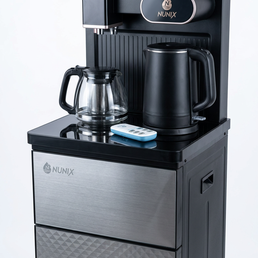 NUNIX A1C Diamond Collection Black & Silver Bottom Load Water Dispenser - Top Platform