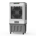 AI-edited first-reference grey 60L evaporative air cooler on caster wheels, normal view