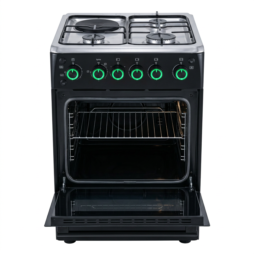 Syinix 50x50 Standing Cooker with Electric Oven - Oven Door Open