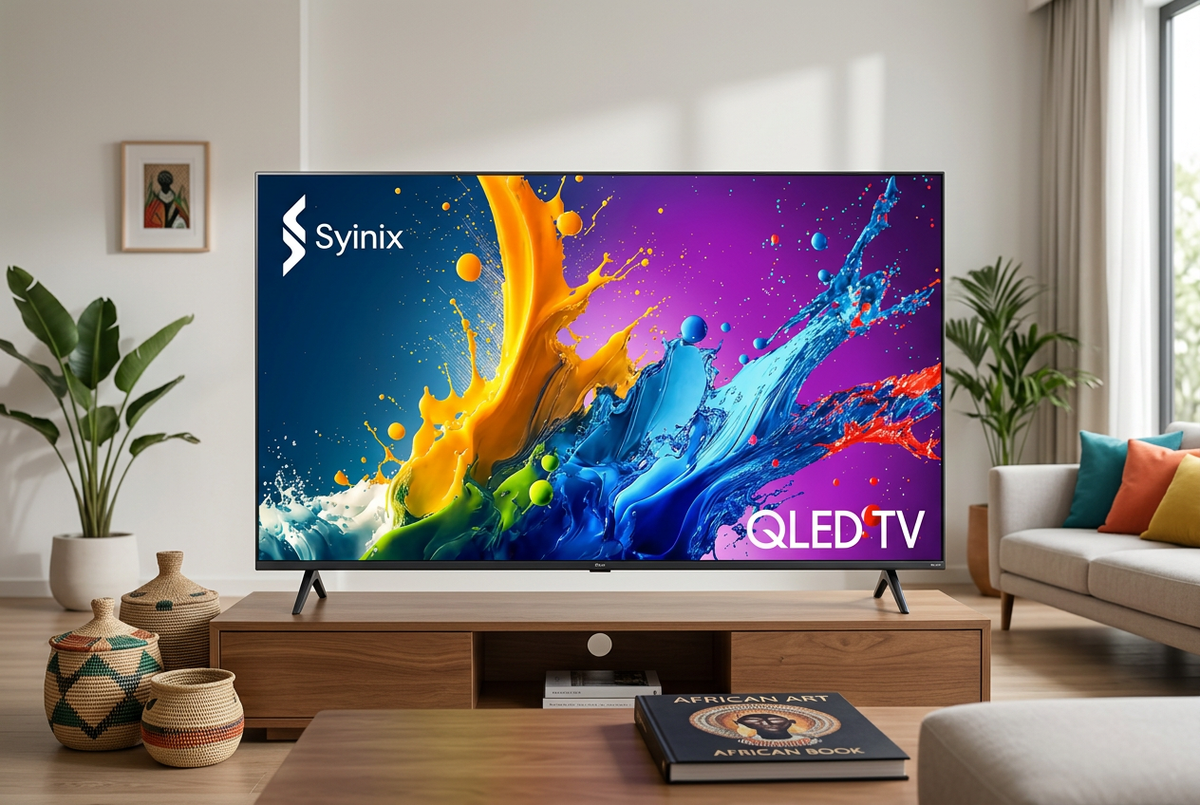 Syinix 65 Inch Google QLED 4K Smart TV - Living Room Lifestyle
