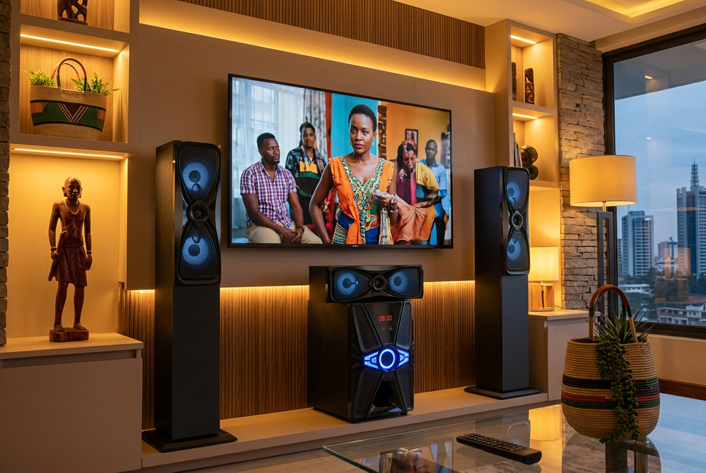 Amtec AM-720 3.1CH Tallboy Home Theater Speaker System - Living Room Lifestyle Setup