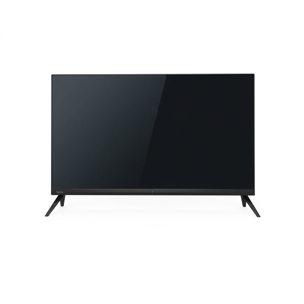 AI-edited Syinix 32-inch TV with screen off on white.