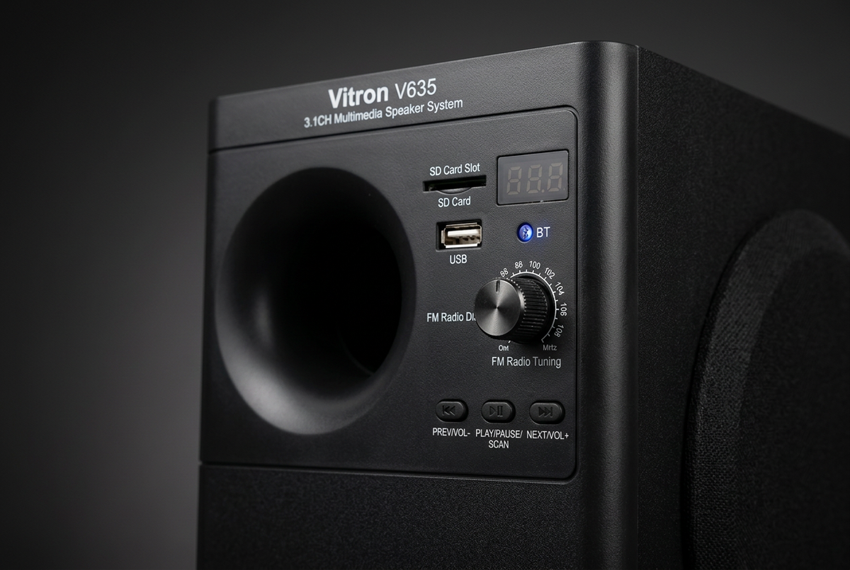 Vitron V635 3.1CH Multimedia Sound Speaker System - Control Panel Detail