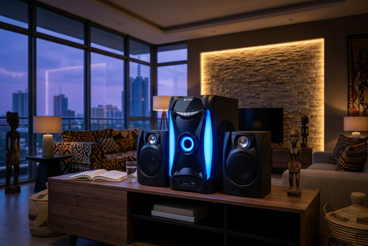 Amtec AM-003 2.1CH Hi-Fi Multimedia Speaker System - Living Room Lifestyle Setup