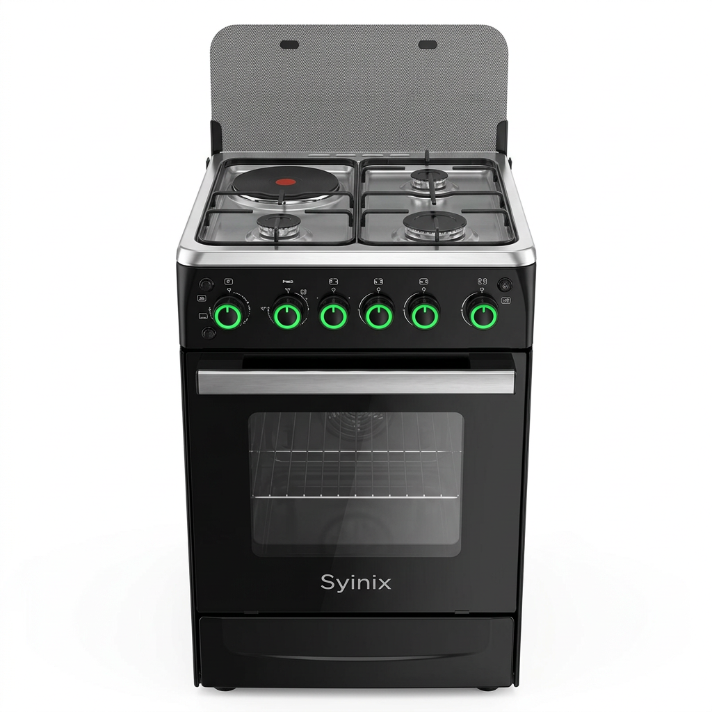Syinix 50x50 Standing Cooker with Electric Oven - Front View