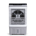 AI-edited reference-based 25L white-and-grey evaporative air cooler, normal view on white