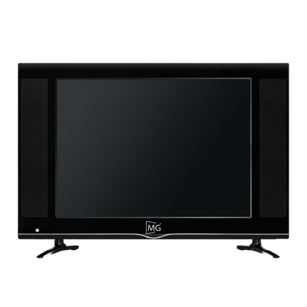 AI-edited MG 19-inch television on white with screen off.