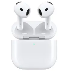 White earbuds in an open charging case, merchant-supplied picture for AirPods 4 ANC