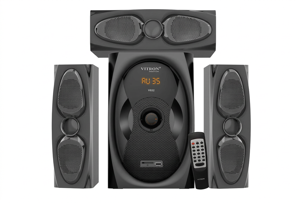 Vitron V652 3.1CH 8000W Multimedia Woofer Bluetooth Speaker System - Full System Front View