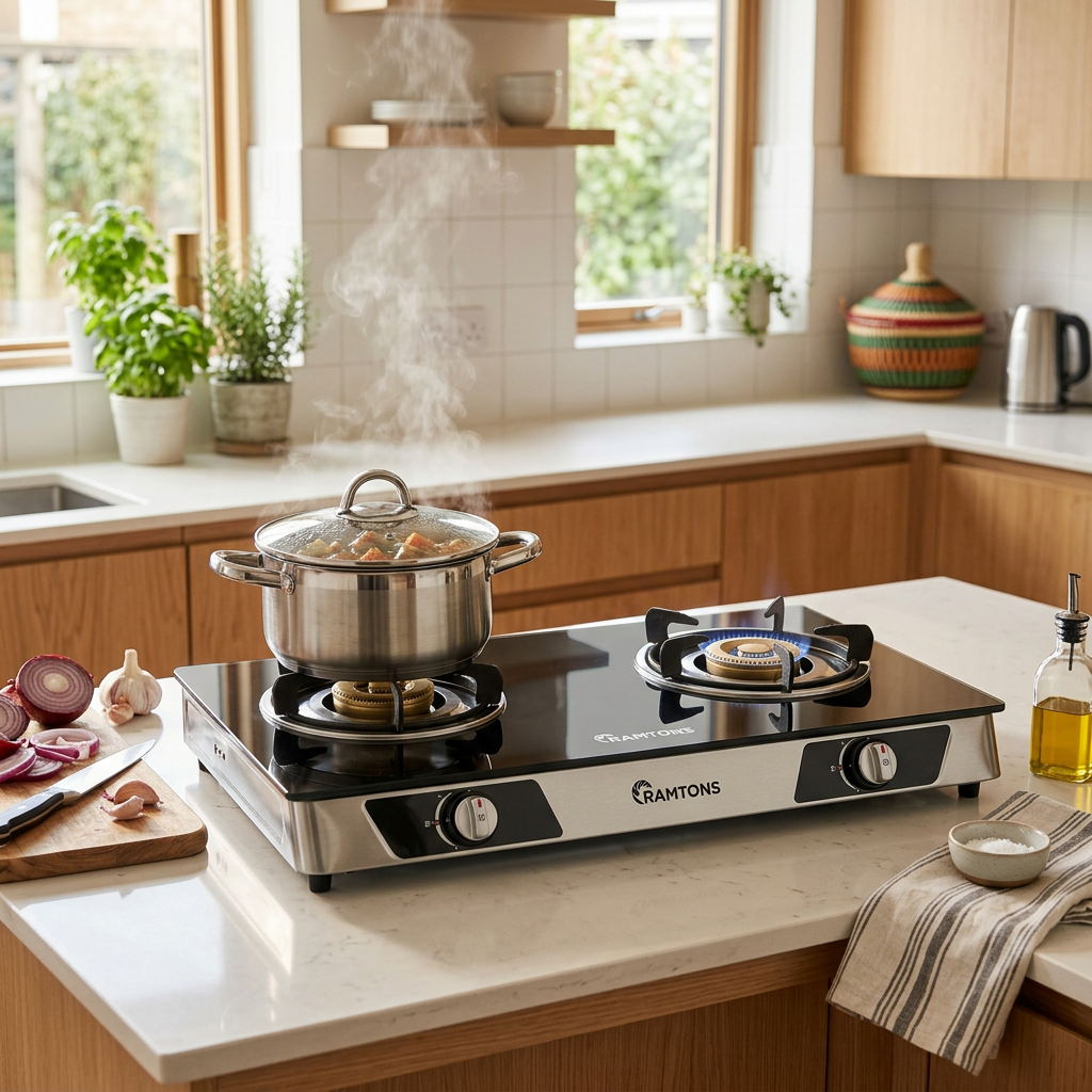 Ramtons RG/514 Double Burner Gas Cooker - Kitchen Lifestyle
