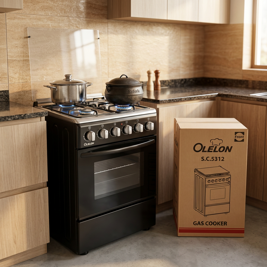 OLELON 50x55 Full Standing Gas Cooker - Kitchen Lifestyle